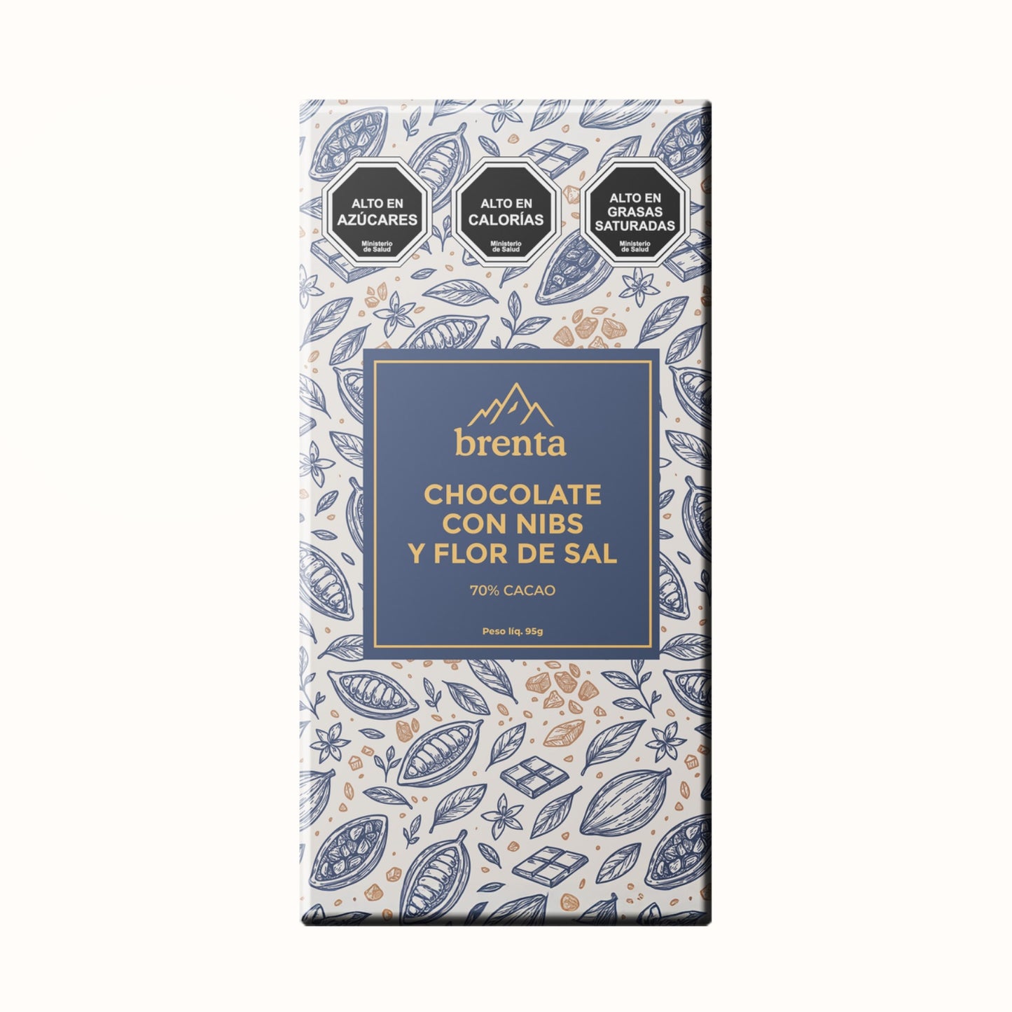 Chocolate con Nibs y Flor de Sal 70% Cacao