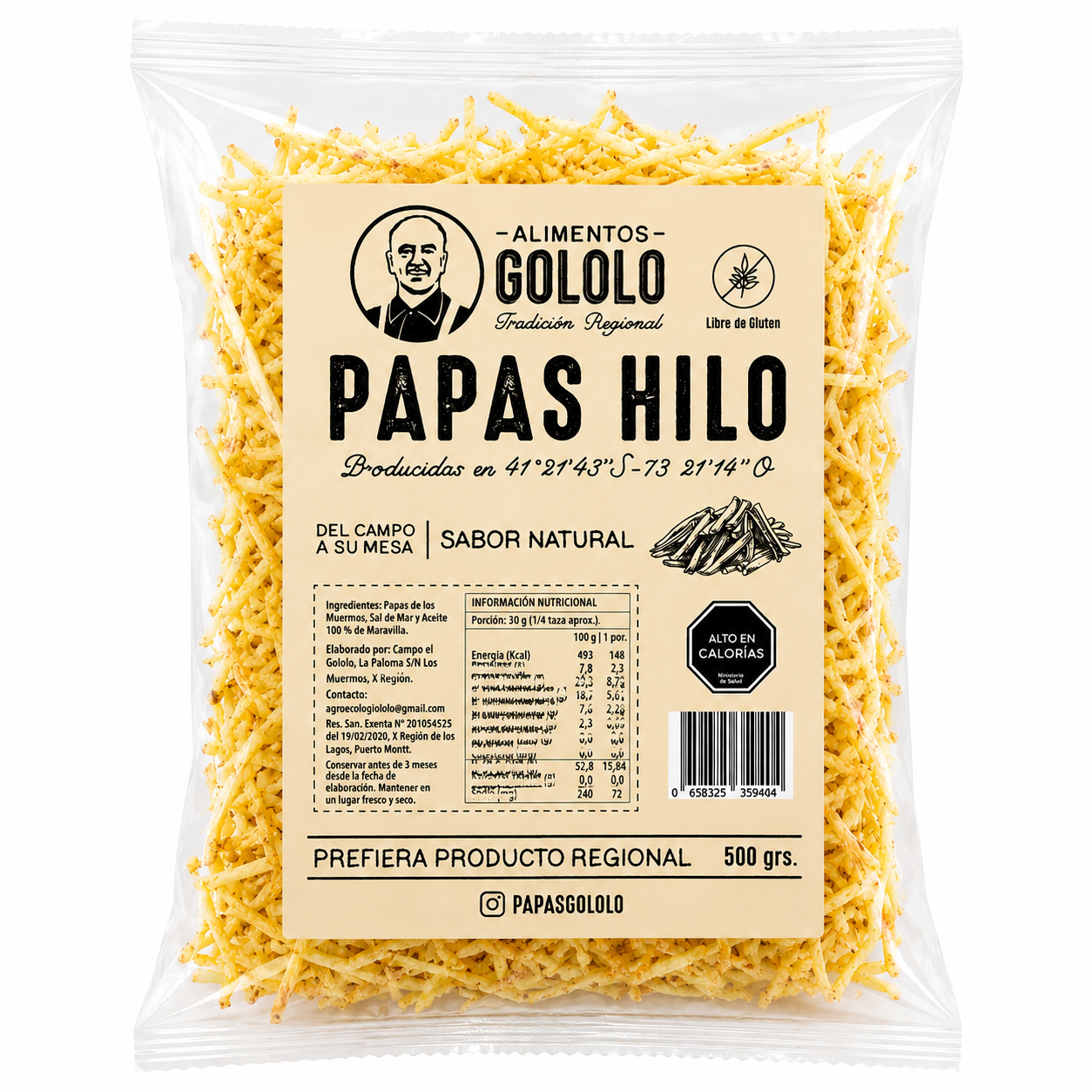 Caja mayorista de papas hilo Gololo HORECA, 15 unidades
