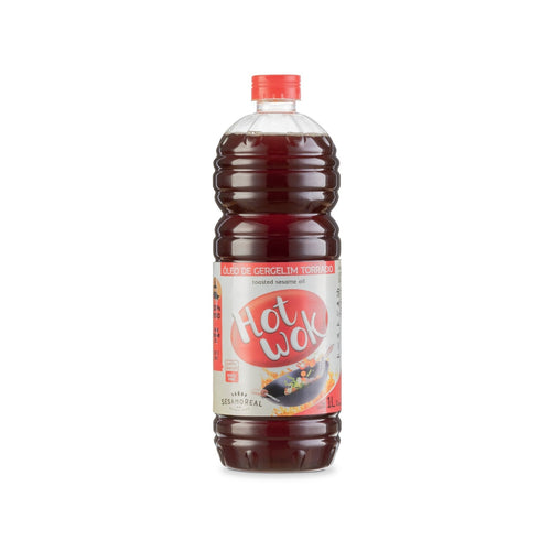 Aceite de sésamo tostado Hot Wok 1 litro, botella con tapa roja
