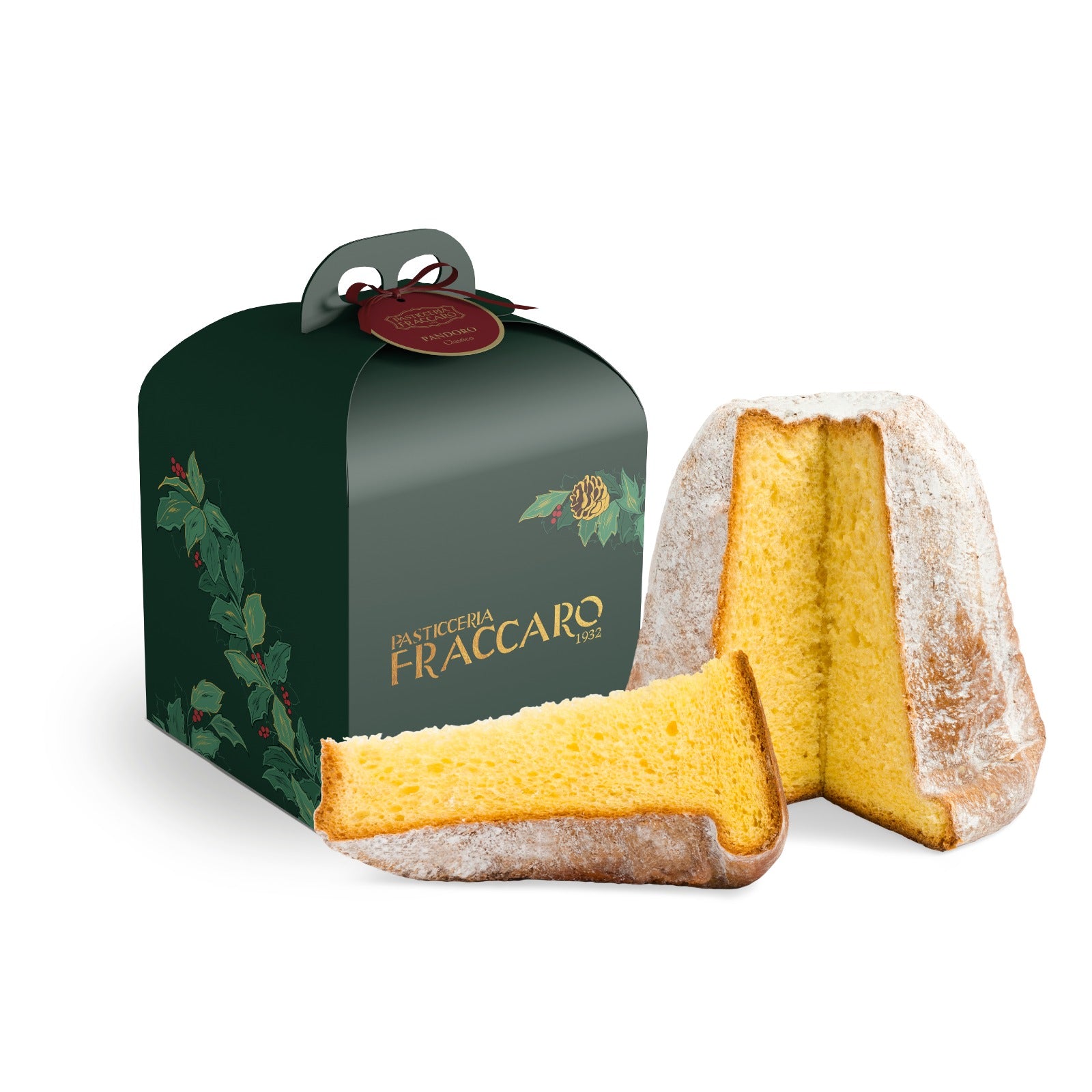 Pandoro italiano Fraccaro de 750 gramos, en forma de estrella de ocho puntas